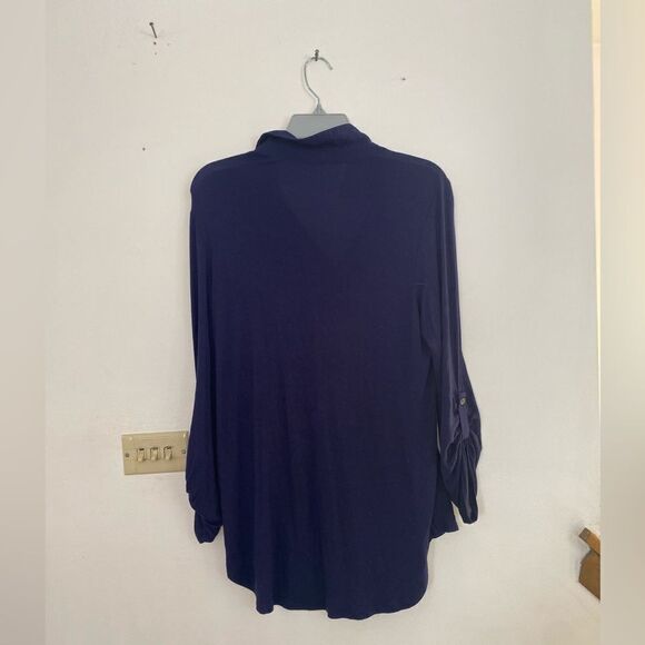Pleione navy blue long sleeve top size medium - Picture 5 of 6